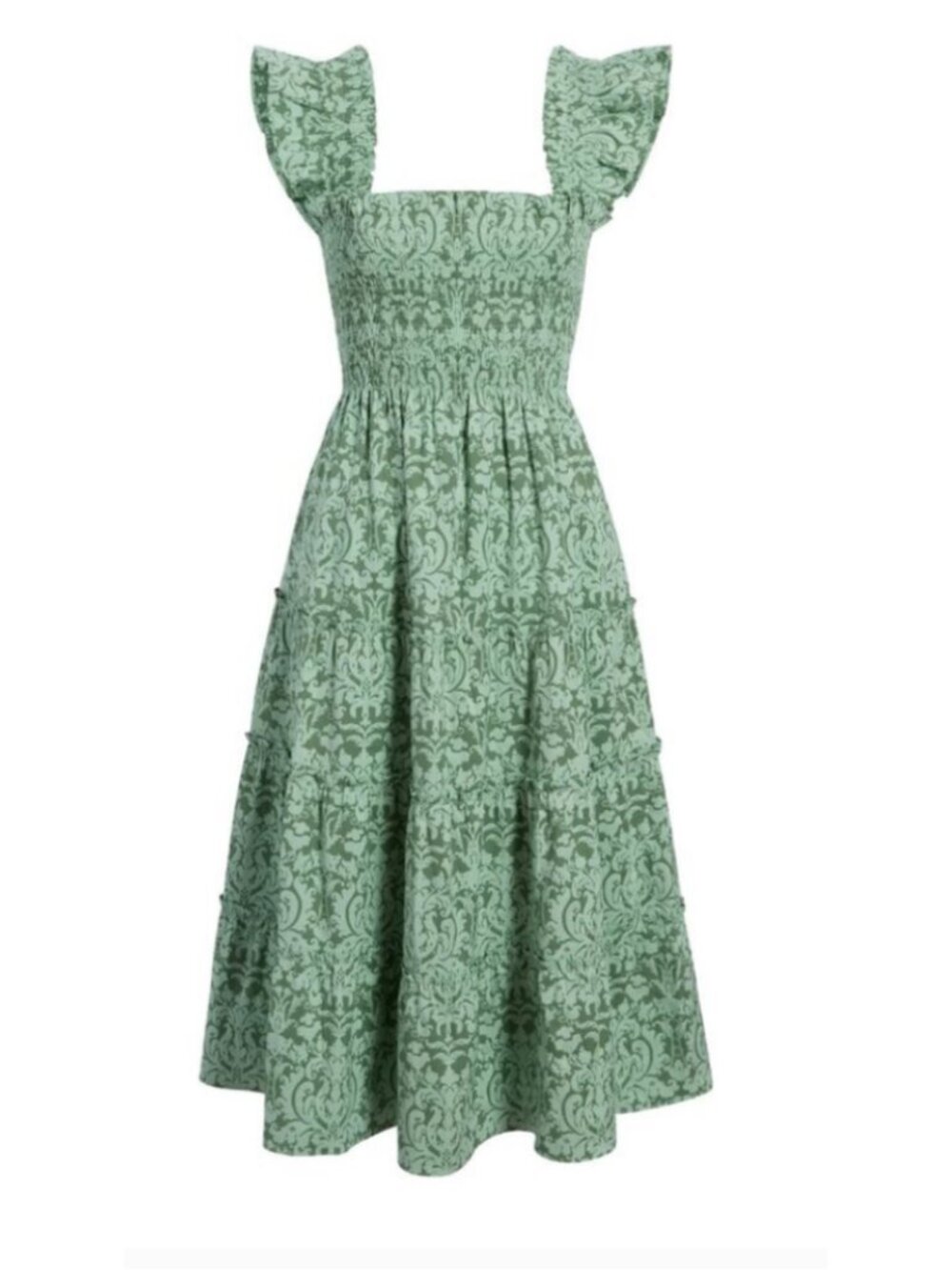 Hill House The Ellie Dress in Green Jacquard Size XL
